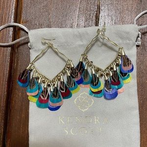 Kendra Scott Raven Multi-color Feather Earrings